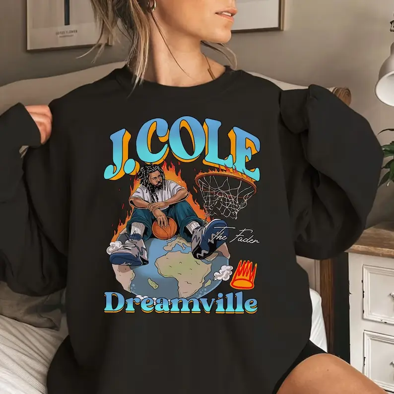 Vintage J Cole Dreamville Sweatshirt, Hip Hop Rap SweatShirt