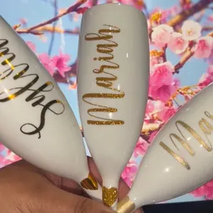 Custom personalized champagne flutes wedding bridesmaid goblets for proposal, events, birthdays, anniversaries Drinkware Glass