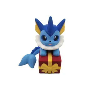 Christmas Themed Veporeon Pokémon Figure 4 Inch 3D Printed Collectible Item for Fans and Holiday Gifts