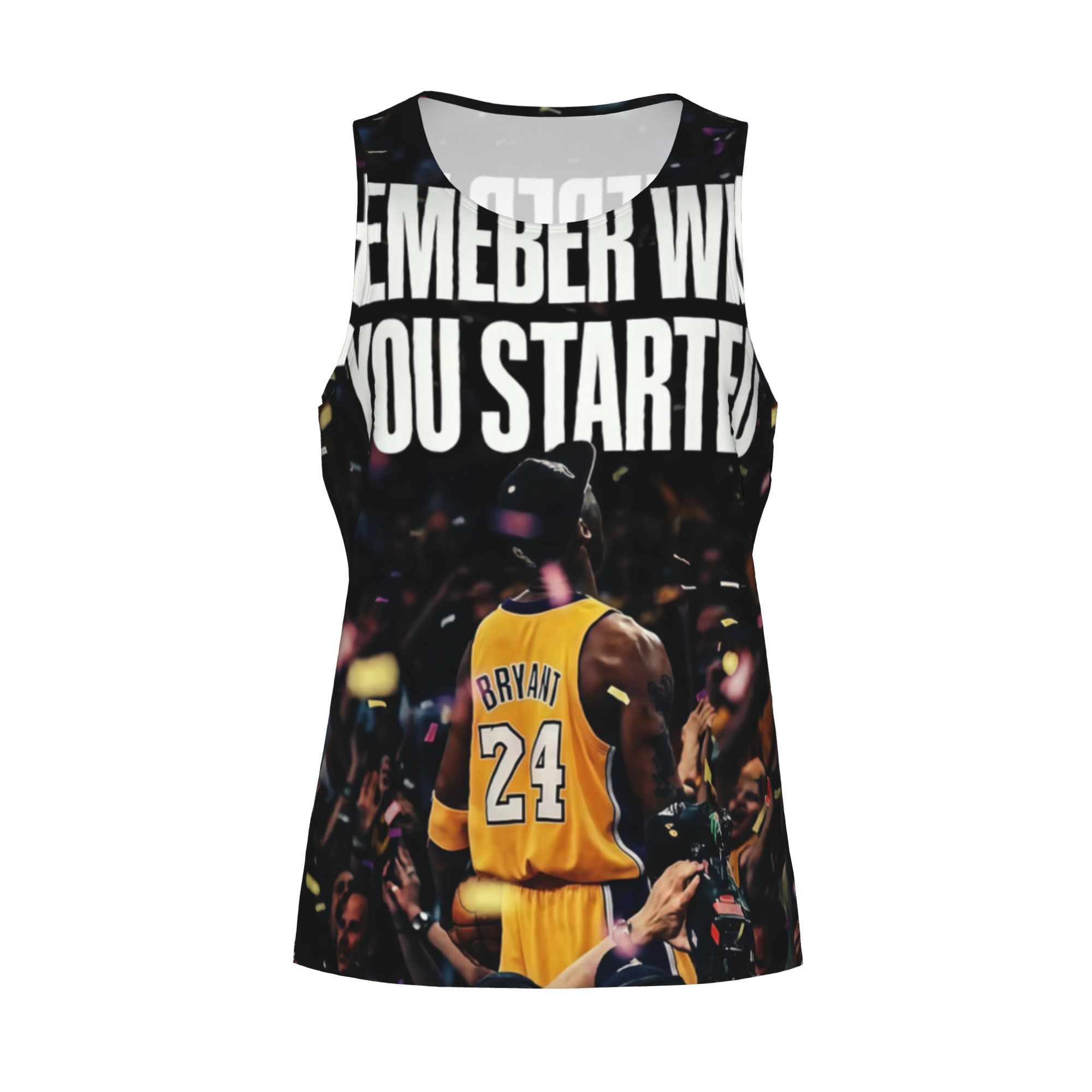 Kobe Bryant #24 Vest | "Remember Why You Came" Lakers logo sleeveless top, comfortable stretch, perfect for summer casual wear.