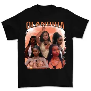 OLANDRIA Shirt Love Island Graphic Print Streetwear Top Casual Cotton Fabric Breathable Personalized Stylish Women's Wear