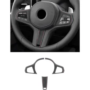 Car Steering Wheel Button Frame Trim Sticker for BMW G30 G20 F40 G21 G28 G11 G12 Z4 G32 G29 G Chassis Compatible with Alcantara Car Interior Accessories