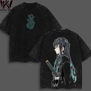 Tokito Muichiro Shirt - Demon Slayer Infinity Castle Arc Anime Graphic Tee Oversized Acid Washed Soft Cotton T-Shirt Anime Streetwear Casual Menswear Womenswear Gift for Anime Fans Demon Slayer Lovers QMG DJJ