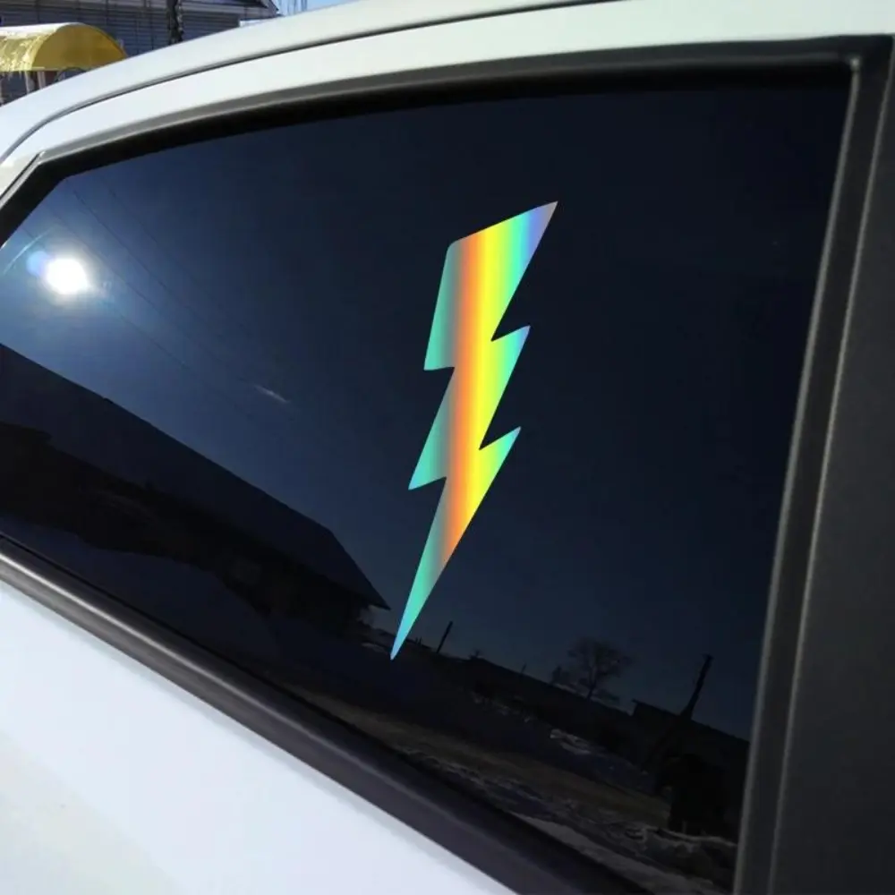1PC Eye-Catching Trendy Minimalist Lightning Logo Sticker For Car Bodies, Motorcycle Decor, Personality Backpacks Black Lightning Decor Fill With Trendy Enthusiast Personality Sharp Vibe Easily Grasp Street Trend Style