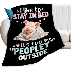 Pig Blanket Gifts for Piggy Lover Throw Blanket Pigs Theme Soft Cozy Fleece Fuzzy Plush Flannel Blankets Gifts for Women Girls Men Kids Adults 50"X40", Cozy All-Season Blanket Christmas New Year Gift