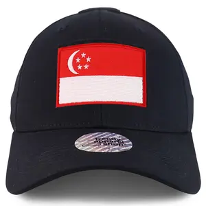 Trendy Apparel Shop Singapore Flag Hook and Loop Patch Tactical Baseball Cap