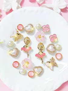 20pcs Gold Shoe Accessories Flower Pendants, Bling Shoe Charms, Cute DIY Decoration for Women's Shoes Sandals Slippers Garden Party Gifts