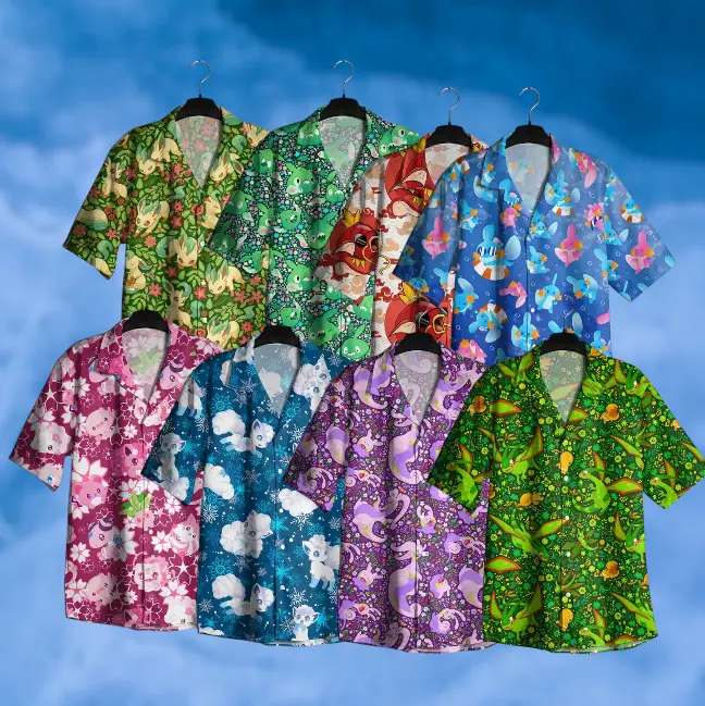Anime Hawaiian Shirt, Koi Fish Tropical Aloha Shirt, Japanese Style Beach Button Down, Summer Vacation Outfit, Gift for Anime Lovers