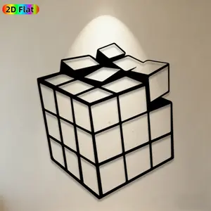 1pc Rubik's Cube Metal Wall Art,Intricate Rubik's Cube Statue Mural,Ideal Gift for Christmas,New Year,Geometric Decor Enthusiasts,Rust-Resistant Metal Wall Decor Wall Sculptures,Perfect for Living Room Wall & Garden Fence,Unique Brainy Home Decor