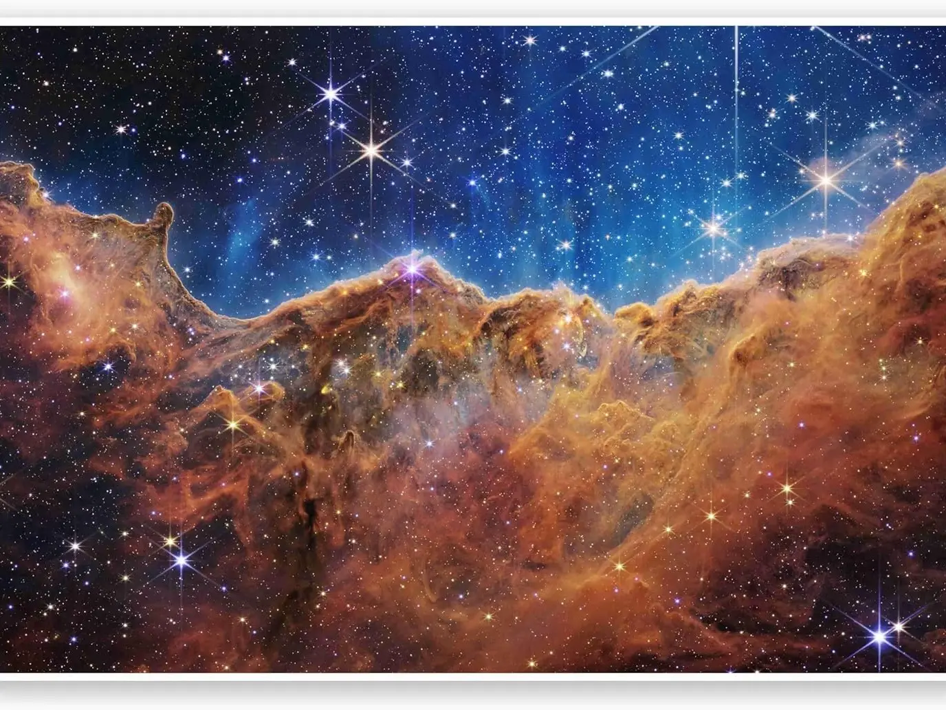 Home Decor Spirit NASA James Webb Space Telescope Cosmic Cliffs in the Carina Nebula NGC 3372 NIRCam Image Unframed Wall Art Print Poster Home Decor Decoration Artistic