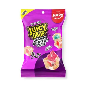 Organic Wild Berry Flavor Gummy Candy Cubes, 3.5oz Peelable Strawberry Cube, Mystery Animal Inside, 2-in-1 Treat, 3 Months Fresh, Easter Basket Stuffers, Kids’ Gifts