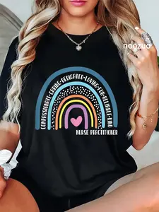 100% Cotton Nurse Practitioner Cute Rainbow Month Week & Day T-Shirt