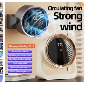 Libiyi Airacool Chillblast Portable USB Charging Clip-On Electric Fans 100 Speeds Multi-Angle Wind Direction Adjustment for Home Office and Outdoor Travel BEIGE-B Circulating Fan Strong Wind