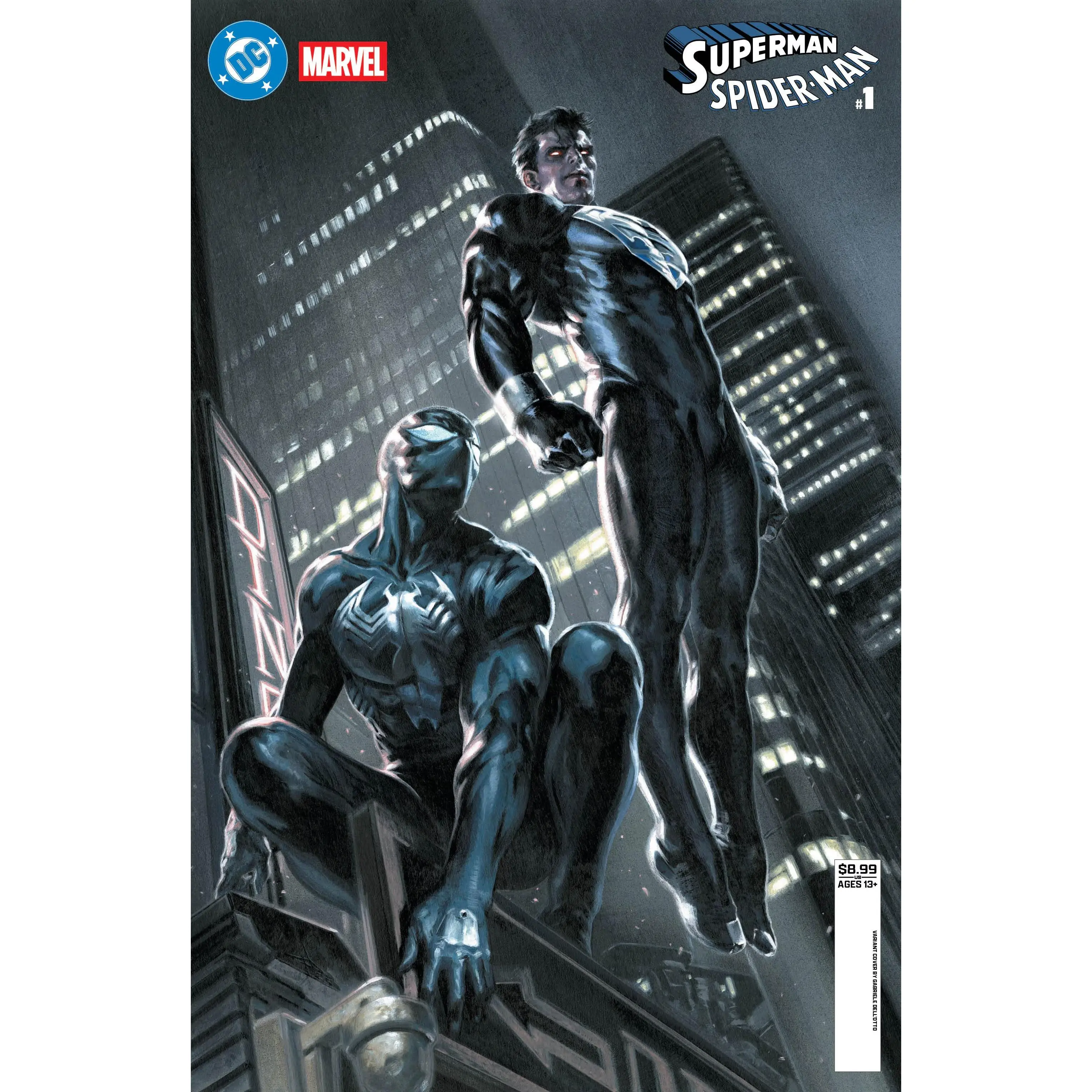 DC コミック　スーパーマン　1/1 スケッチ　カードサイン　マーベル DC Marvel Superman Spider-Man #1 (One Shot) Cover X Variant Jorge