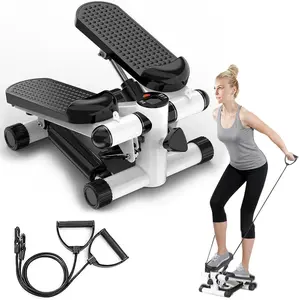 Steppers for Exercise, Mini Stair Stepper with Resistance Bands at Home Workout Equipment Hydraulic Fitness Stepper