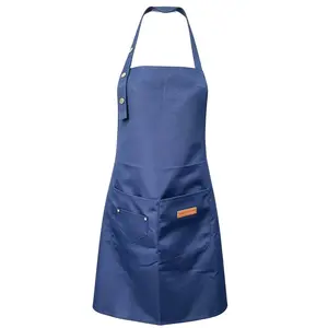 Unisex Waterproof Apron with 3 Pockets, Adjustable Size Kitchen Apron for Cooking Baking Grilling, Durable Home Use