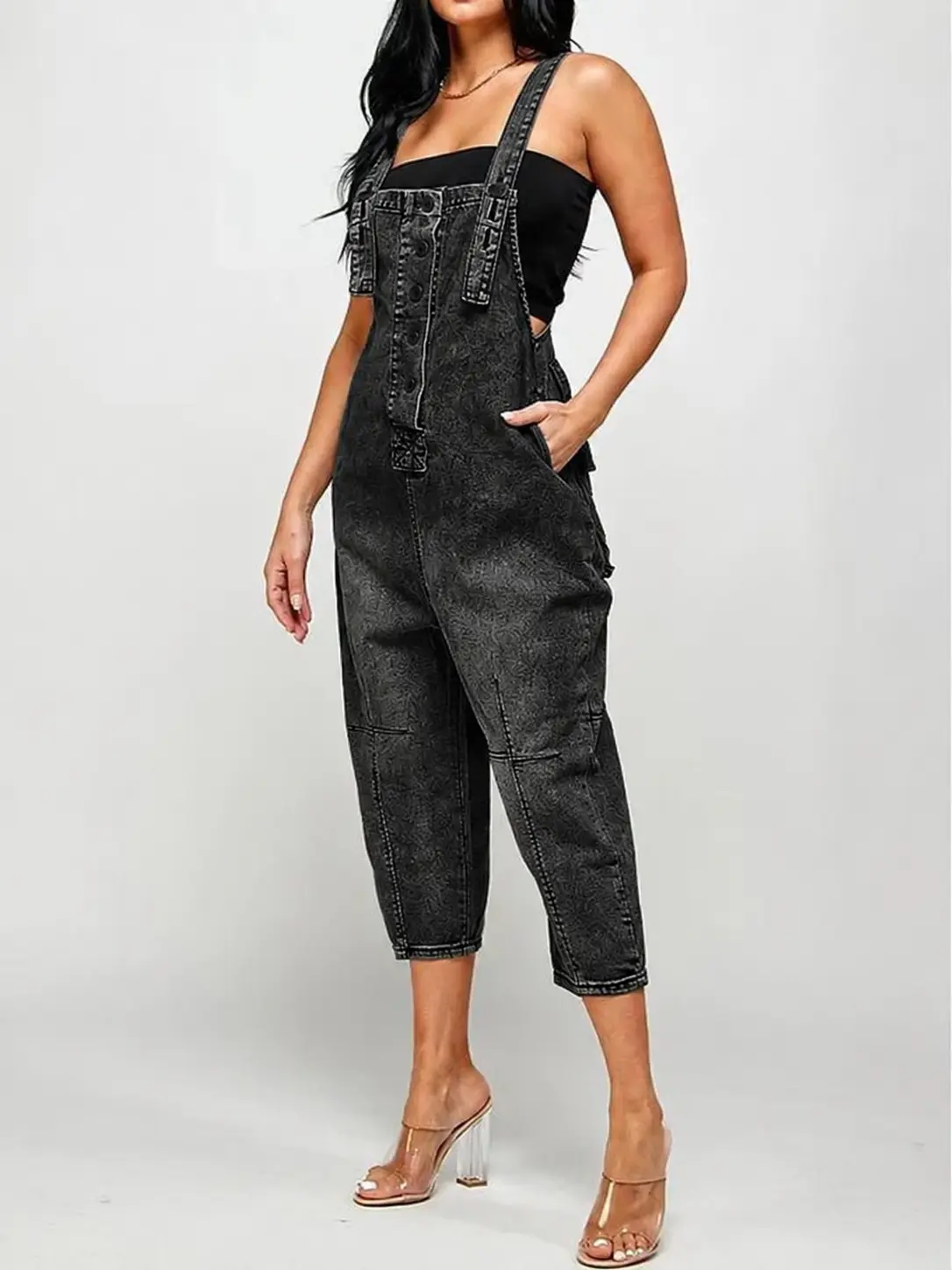 Midiross fashion casual style denim overalls jumpsuit Womenswear Midiross fashion casual style denim overalls jumpsuit Womenswear