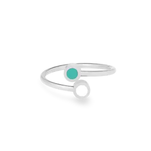 NEW WAVE TURQUOISE AND WHITE CHIP RING