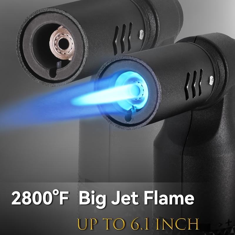 2300°C High Temperature Blowtorch, Butane Blowtorch Lighter Big Jet Flame Refillable Portable Butane Blowtorch Adjustable Mini Blowtorch for Camping BBQ Cooking Welding Grilling, (Fuel Not Included)