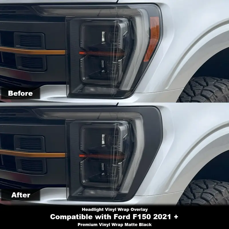 Crux Moto Headlight Vinyl Wrap Overlay | Precision Fit compatible with Ford F150 2021 – 2023 Tremor, XLT, King Ranch, Platinum