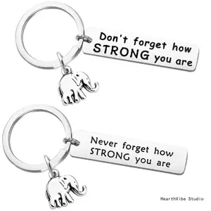 Inspirational positive energy hot selling elephant never don't forget strong stainless steel family and friends gift