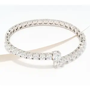 Diamonique x Jennifer Miller Overlap Flex Bracelet, Sterling Silver