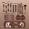 Maange 22-Piece Makeup Brush Set, Brush Makeup Kit with 19 Cosmetic Brushes, 2 Powder Puffs, Storage Bag, Foundation Brush, Blush Brush, Eyeshadow Brush, Mascara Brush