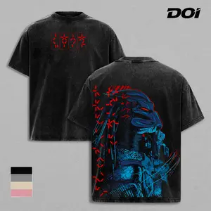 Predator Alien Hunter Graphic Tee, Sci-Fi Warrior Vintage Washed Shirt, Futuristic Cyber Hunter Design Unisex Streetwear, Space Horror Aesthetic, Gift for Sci-Fi Fans, Classic Movie Inspired Graphic Tee for Men and Women