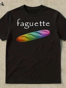 1pc of Baguette-Themed Humorous T-Shirt, Round-Neck Tee, Perfect for Couples, Ideal for Valentine'S Day Celebrations, a Gift for Both Men And Women