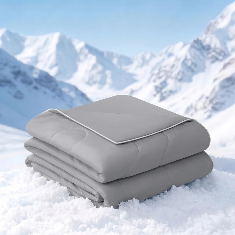 EASELAND 2026 Cloud-CHILL TECH Cooling Comforter - Q-MAX 0.45+ Cooling Effect, Double-Sided Design, Eco-Friendly, Lightweight, Soft Fluffy, Machine Washable, for Hot Sleepers, Ideal for Bed & Travel, Bedding Gifts