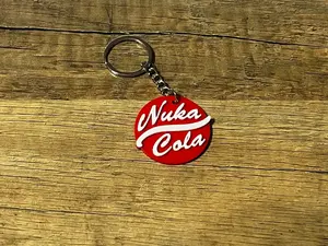 Fallout Nuka-Cola Keychain 1.5" Bottle Cap Key Fob Gamer Gift Collectible Vault