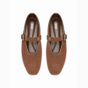 Cider WOVEN STRAP MARY JANE FLATS