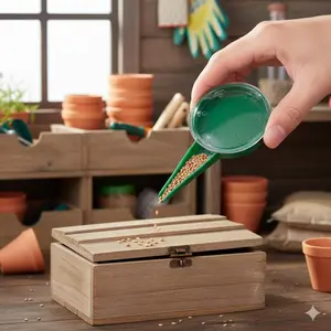 Adjustable Handheld Seed Spreader, 5-Setting Precision Seeder for Home Gardening, Ergonomic Manual Seed Dispenser with Depth Control, Ideal for Delicate Seeds & Small Planting Tasks