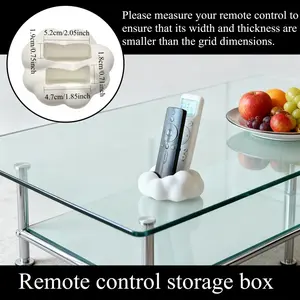 Cute cloud remote control storage box, black and white modern design, space-saving media storage sleeve, suitable for TV, DVD, Blu-ray, audio, and game console remotes, an attractive plastic organizer for the living room or bedroom