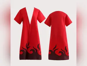 Naruto Inspired Japanese Robes, Japanese Anime Clothes, Anime Cosplay clothes, Red Cloud Robe