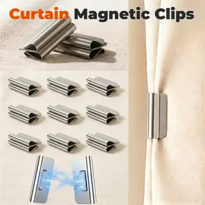 Curtain Magnetic Clips Set (10/20/30/40/50 Pairs) - No Drill Design for Bedroom Windows, Strong Magnetic Hold, Universal Fit for Any Curtain Fabric, Rust-Proof Nickel-Plated Iron, Ideal for Home Darkening & Privacy-YYA