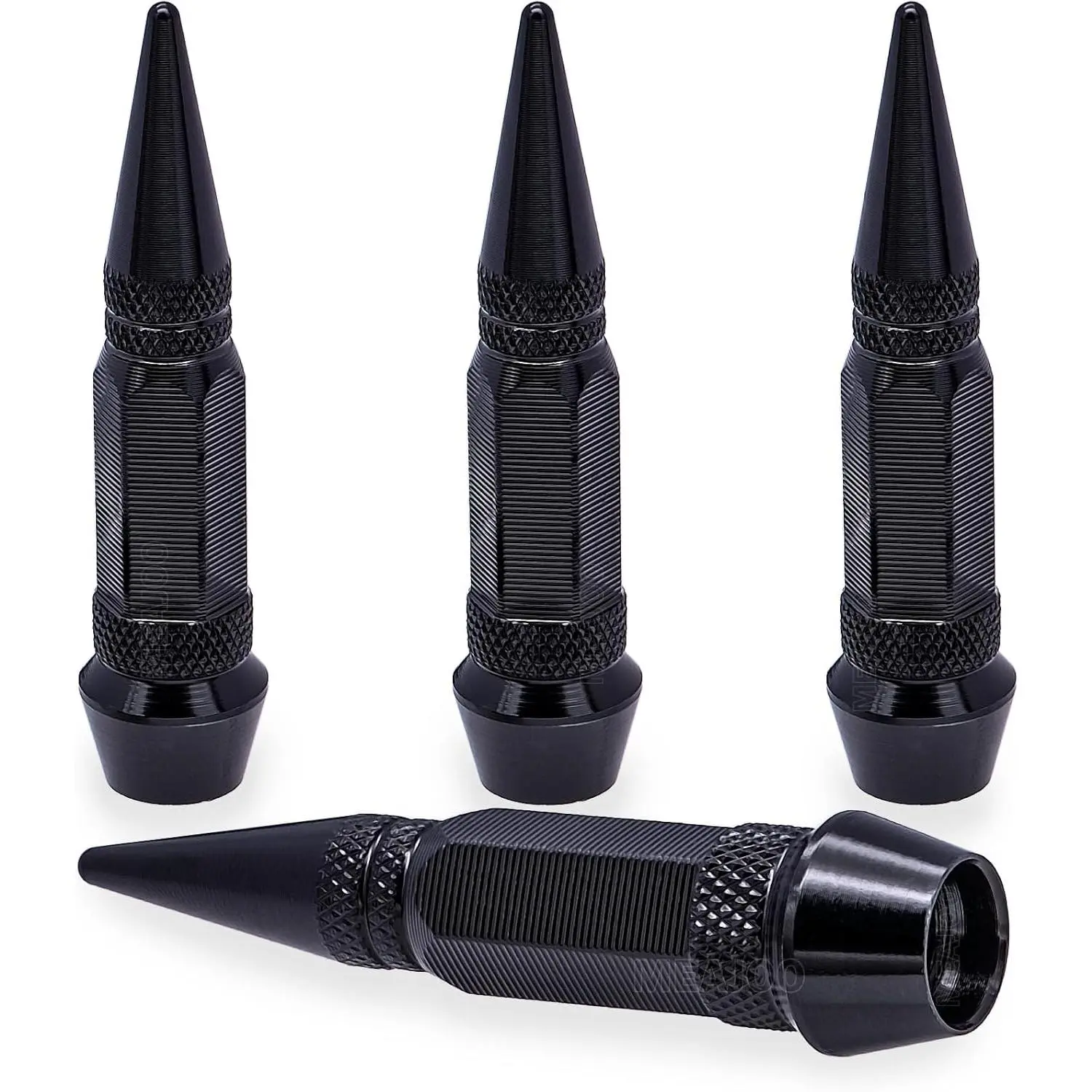 4PCS Spiked Aluminum Alloy Tire Valve Stem Caps, Universal Dustproof Sealing Covers, Fits Cars, SUVs, Bikes (60MM2026), Protection