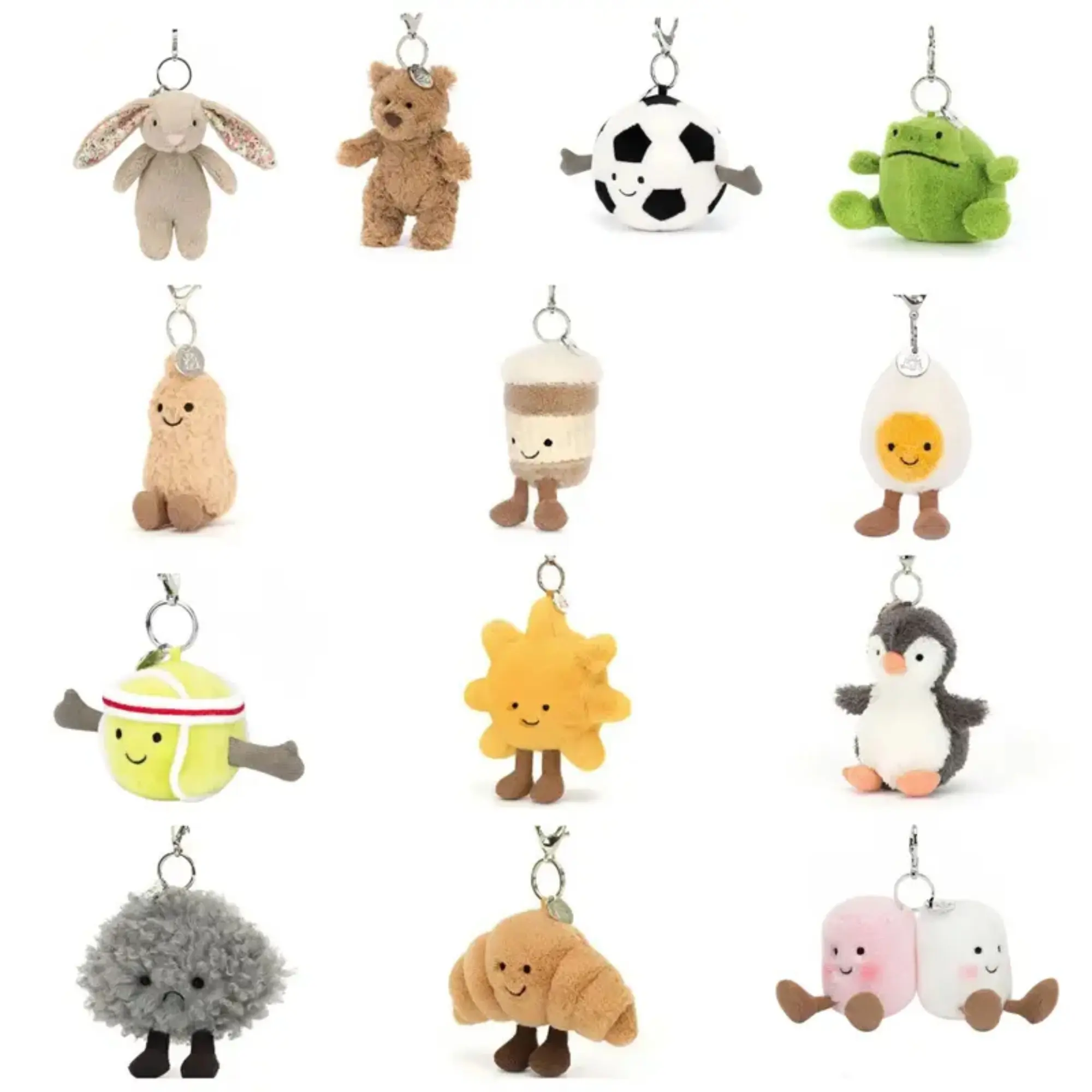Jellycat Cute Mini Plush Bag Charm – Soft Stuffed Animal Keychain Pendant for Bags, Birthday Gift for Kids & Plush Collectors