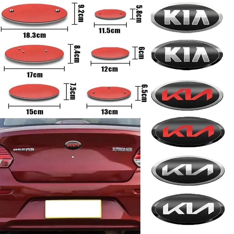 Car Logo Badge Front Hood Emblem Rear Trunk Badge Sticker For KIA sportage ceed sorento cerato optima picanto rio soul k5 stonic