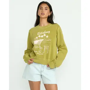 Billabong Women's From Paradise Crewneck Sweatshirt - Sea Moss