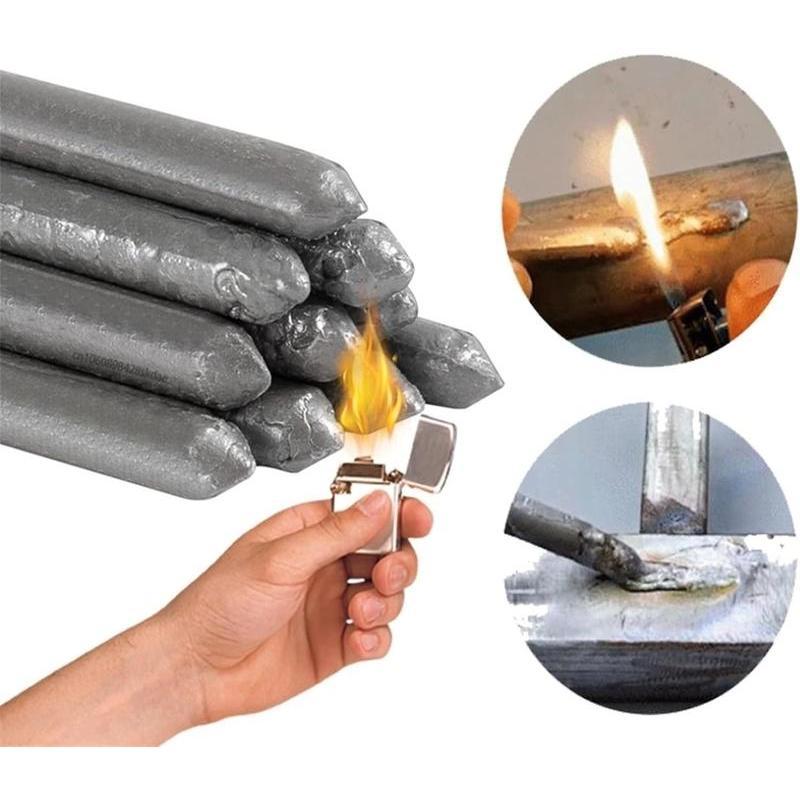 Low-Temperature, Easily Fusible Aluminum Welding Rods, Suitable for Water Tanks and Pipes. Multi-Functional, Fast-Melting Flux-Cored Rods, Suitable for Stainless Steel, Copper, Iron, and Aluminum, Effectively Repairing and Filling Welds