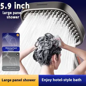 15cm Large Panel Shower Head, Extra-Large Panel, 4 Water Flow Modes, Powerful Water Flow, Suitable for High Water Pressure Homes
