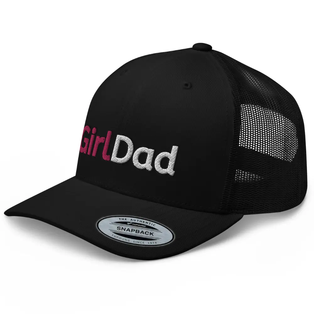 RIVEMUG NG Pink Girl Dad Curved Bill Trucker Hat Mid Crown Adjustable Father Gift Daughter Dad Cap