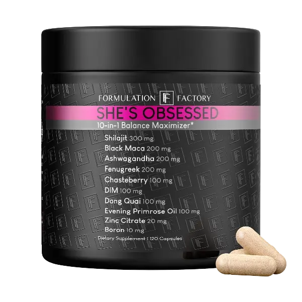 Formulation Factory She’s Obsessed – Women’s Hormone & Wellness Support – 120 Capsules