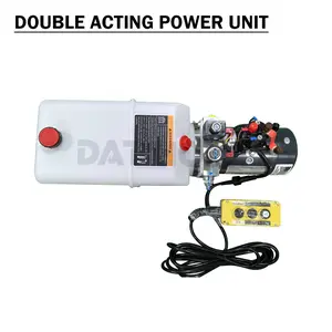 12V Hydraulic Pump Double Acting 8L Reservoir with 3 Button Control – 12 Volt Electric Hydraulic Pump