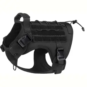 Dog Harness,Tactical Dog Harness with Handle,No-Pull Service Dog Vest with Hook & Loop Panels,Adjustable Dog Vest Harness for Wa