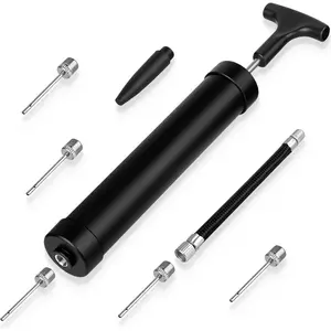 10 Inch Ball Pump Kit, Basketball Pump, Portable Air Pump with 5 , 1 Nozzle & Extension Hose for Soccer Football Volleyball Water Polo Rugby Exercise  Ball