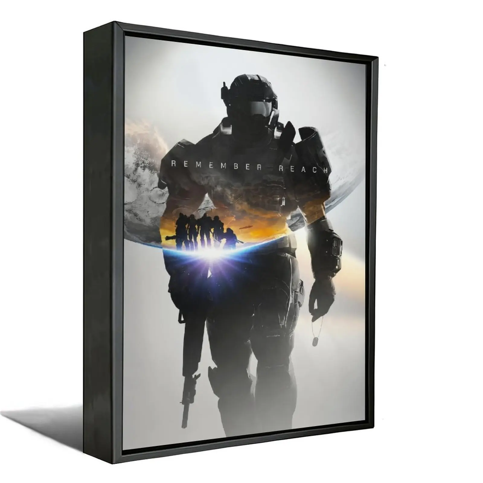 Halo star canvas poster, Remember Reach Noble Team Master Chief style print, Sci-Fi game legendary character collection, decoration for game room, bedroom, dormitory, study room, must-have collectible for Halo game fans