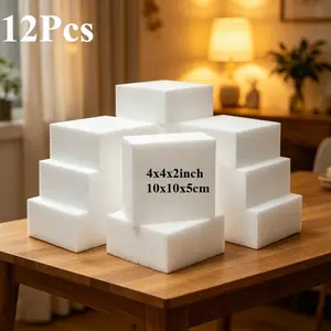 Foam Blocks - 12 Pieces, 4x4x2 Inches, Ideal for Floral Arrangements, Craft Projects, and Flower Display Setup