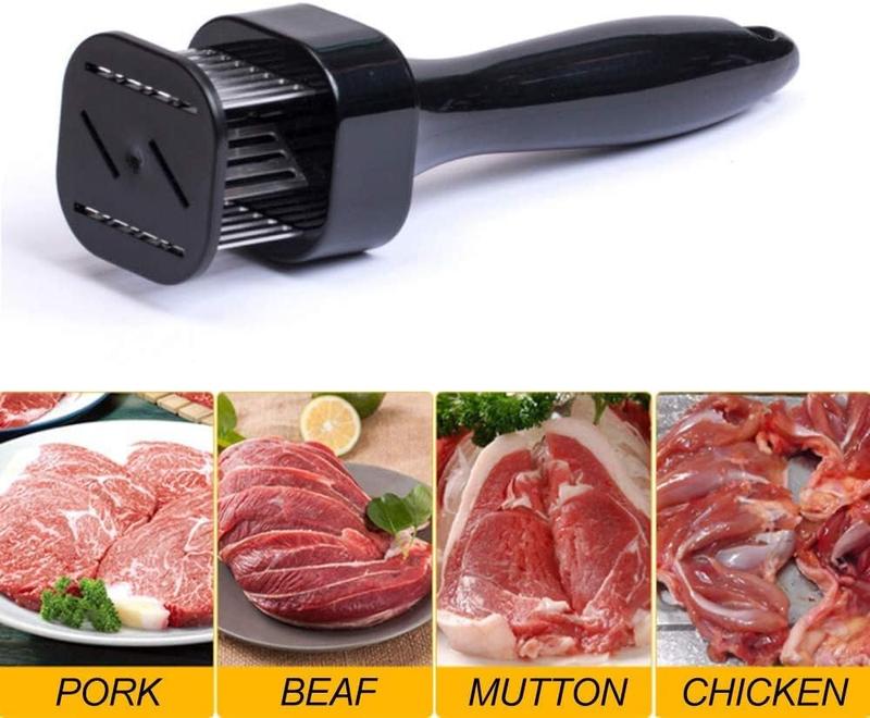 Meat Tenderizer with 24 Stainless Steel Blades for Tenderizing Steak & Grilled Meat Durable Compact Design Kitchen Essential